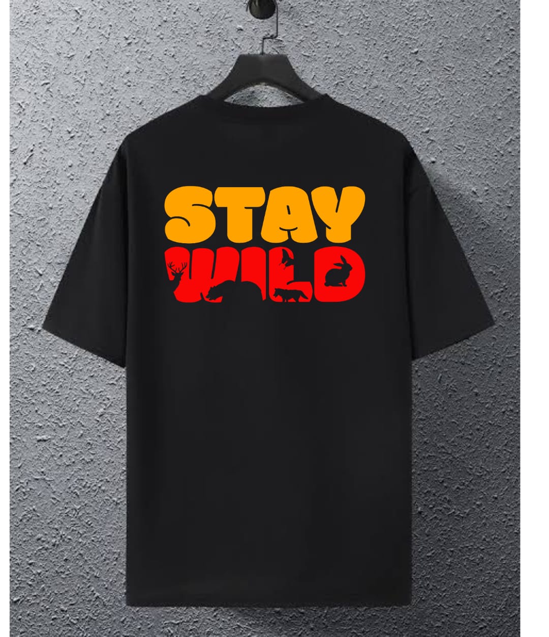 Stay Wild Oversized Print  T shirt