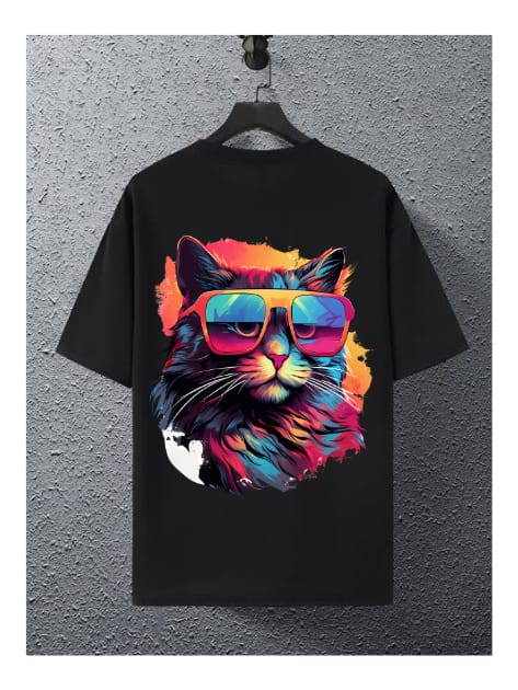 Cute Cat pritn Oversized T shirt